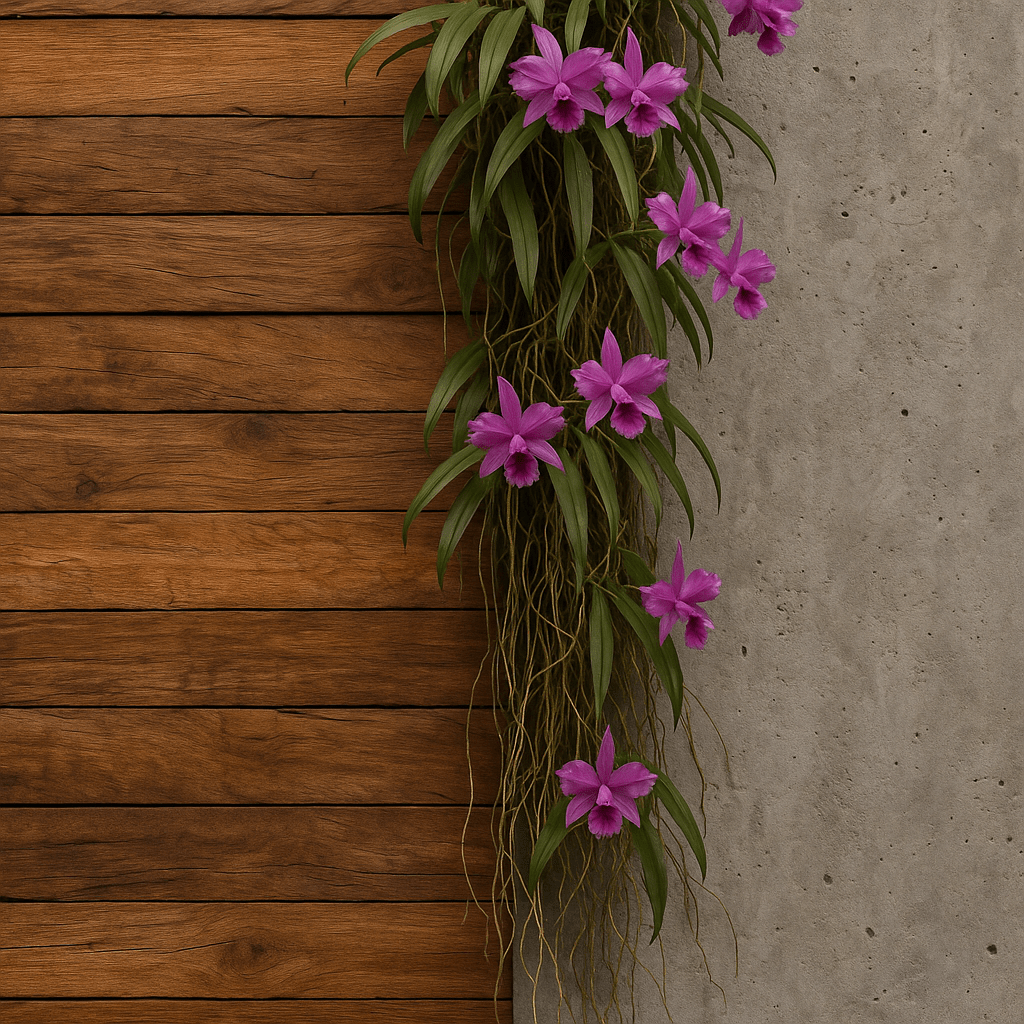 Teak and Orchid Harmony